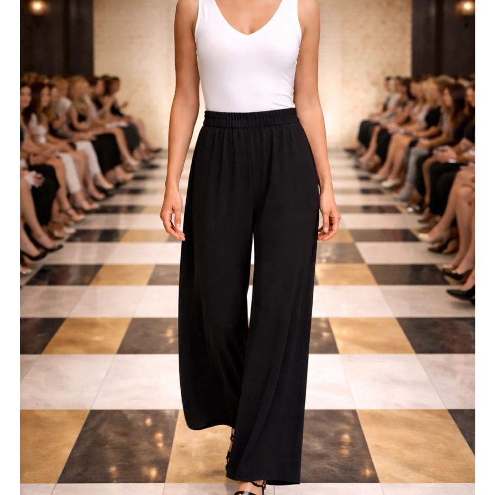 Wide-Leg Taupe Palazzo Pants for Women by Comfy USA See photos for color